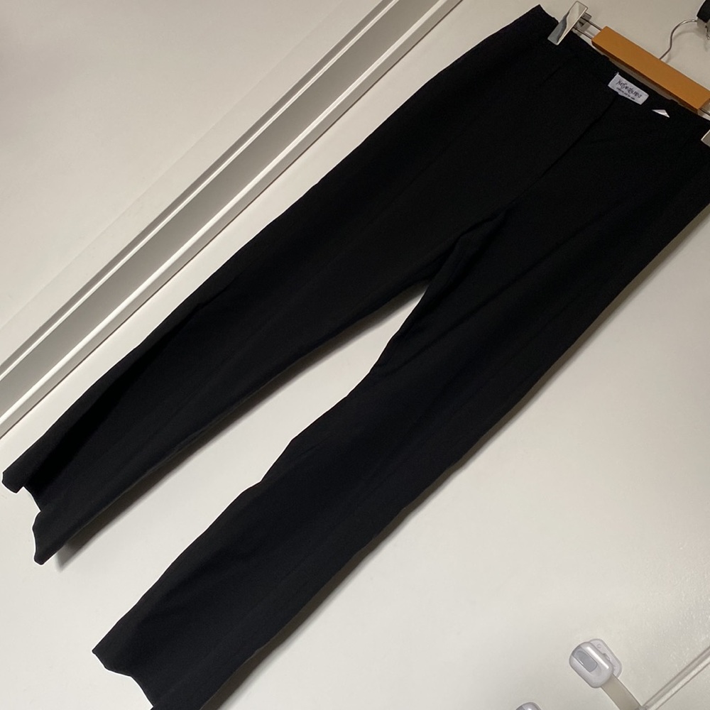 Vintage Yves Saint Laurent Pants Women US 6-8 Med Black Wool Italy 90s Uniform - Picture 3 of 14